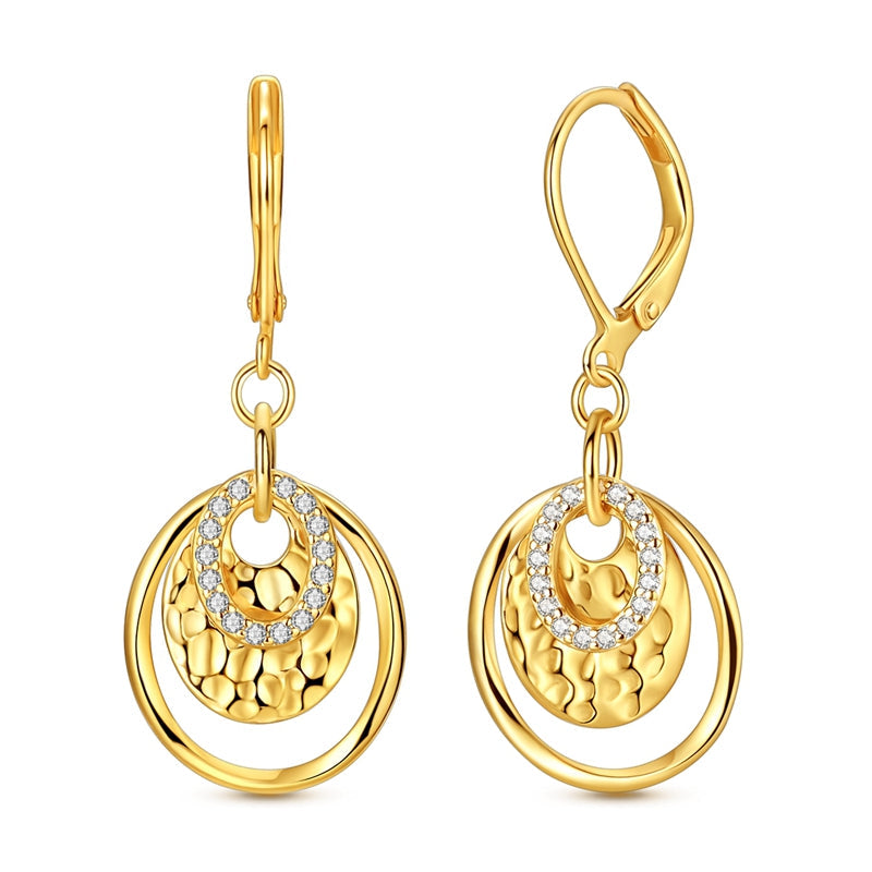 Sparkling Three-hoop Earrings