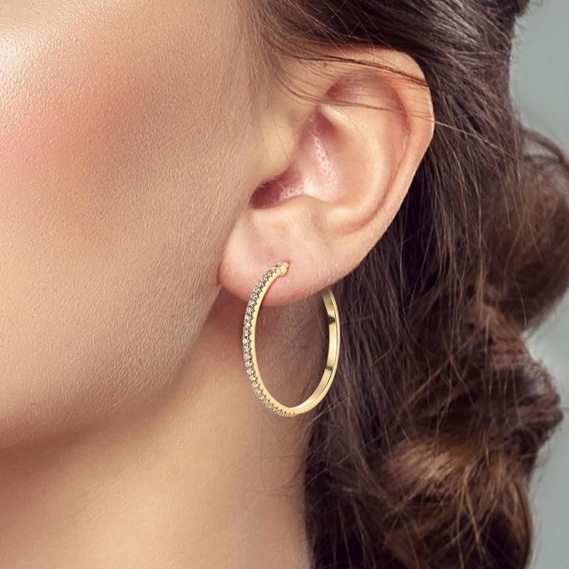 Large Gold Diamond Earrings