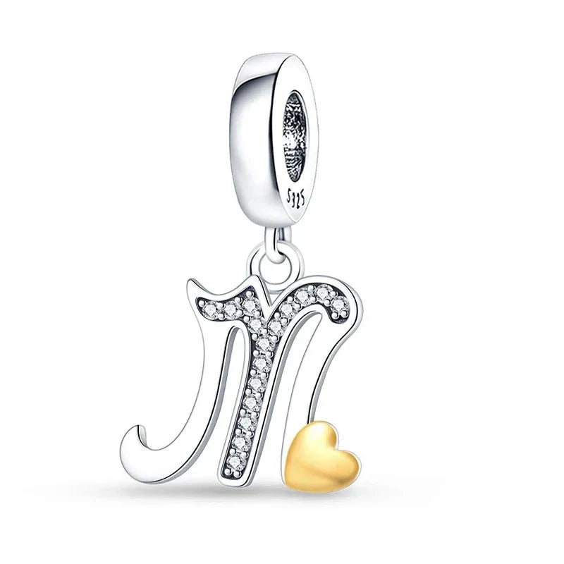 Heart Letters Charm Gold