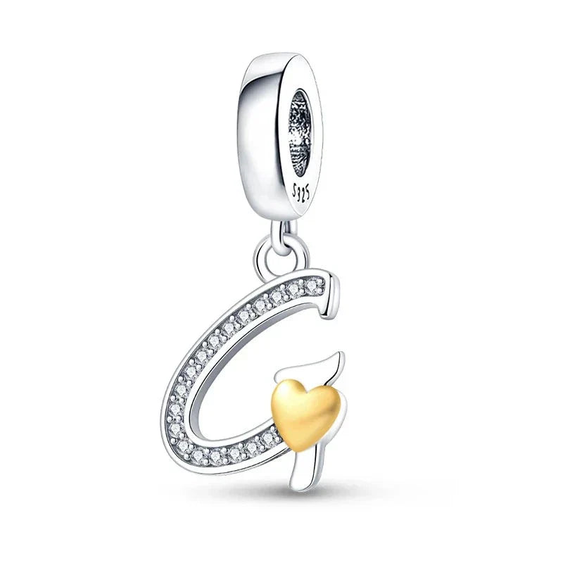 Heart Letters Charm Gold