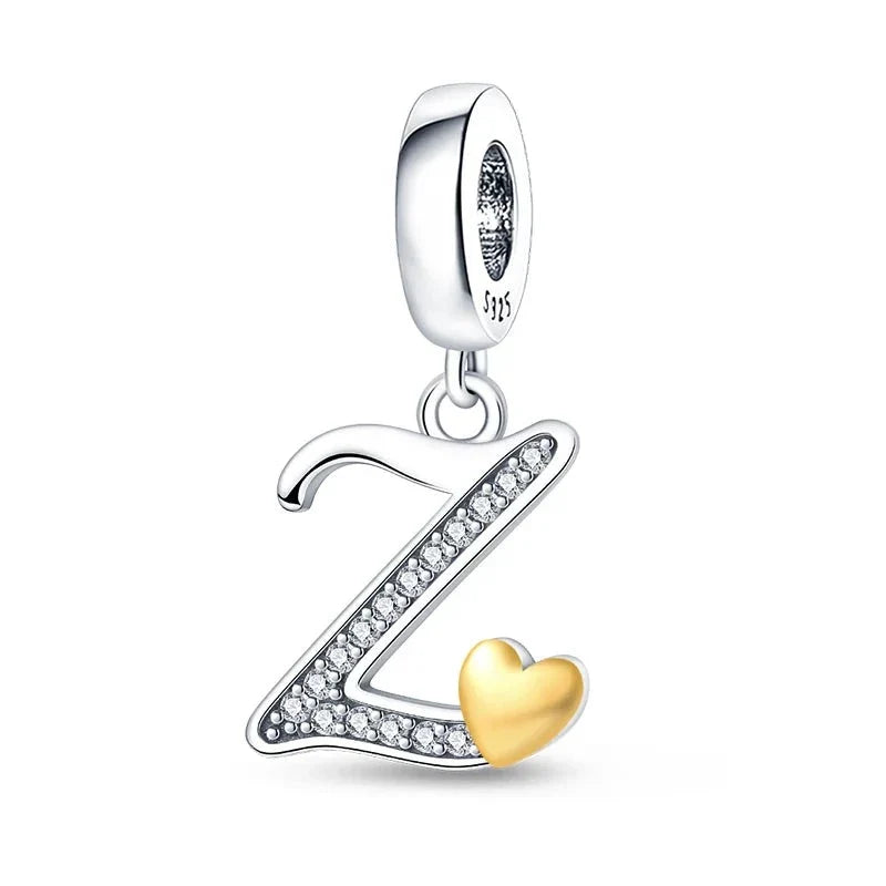 Heart Letters Charm Gold