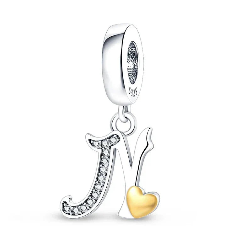 Heart Letters Charm Gold
