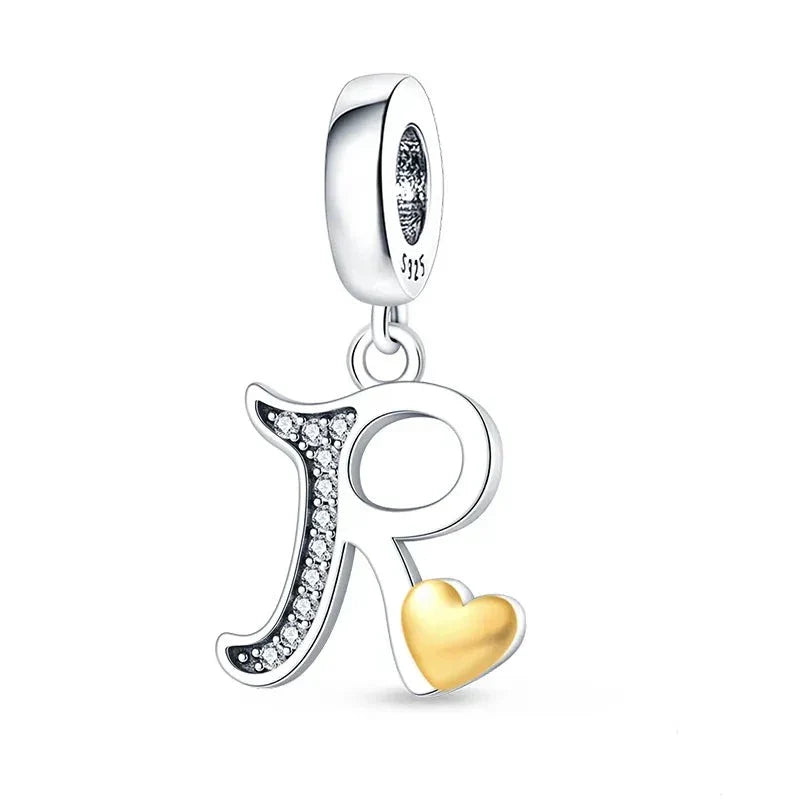 Heart Letters Charm Gold