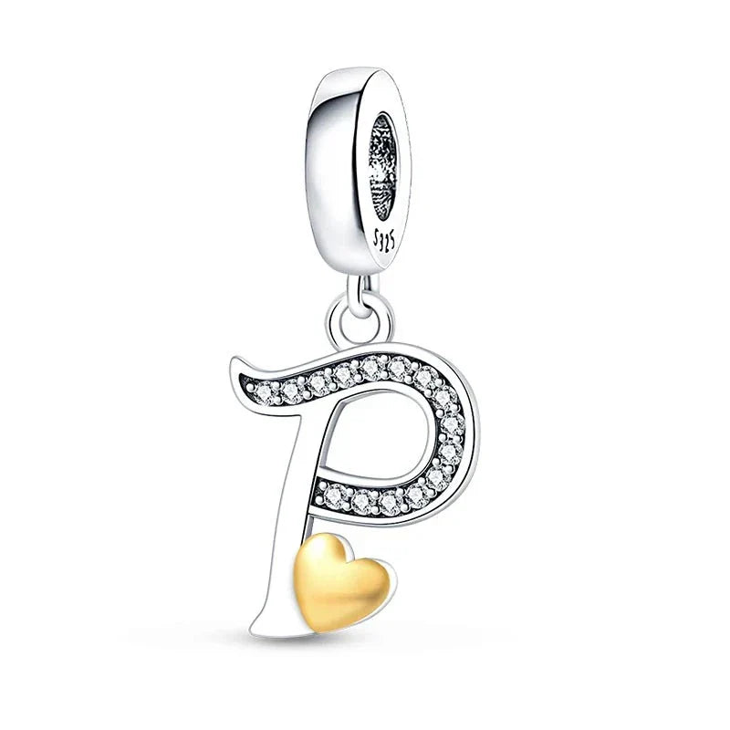 Heart Letters Charm Gold