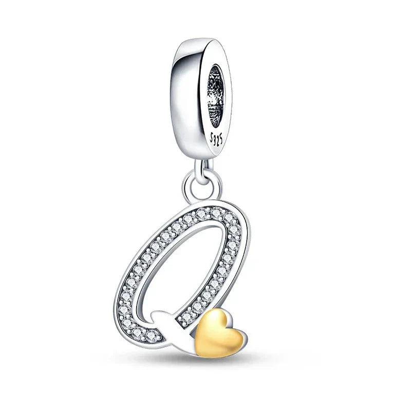 Heart Letters Charm Gold