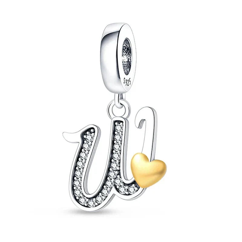 Heart Letters Charm Gold