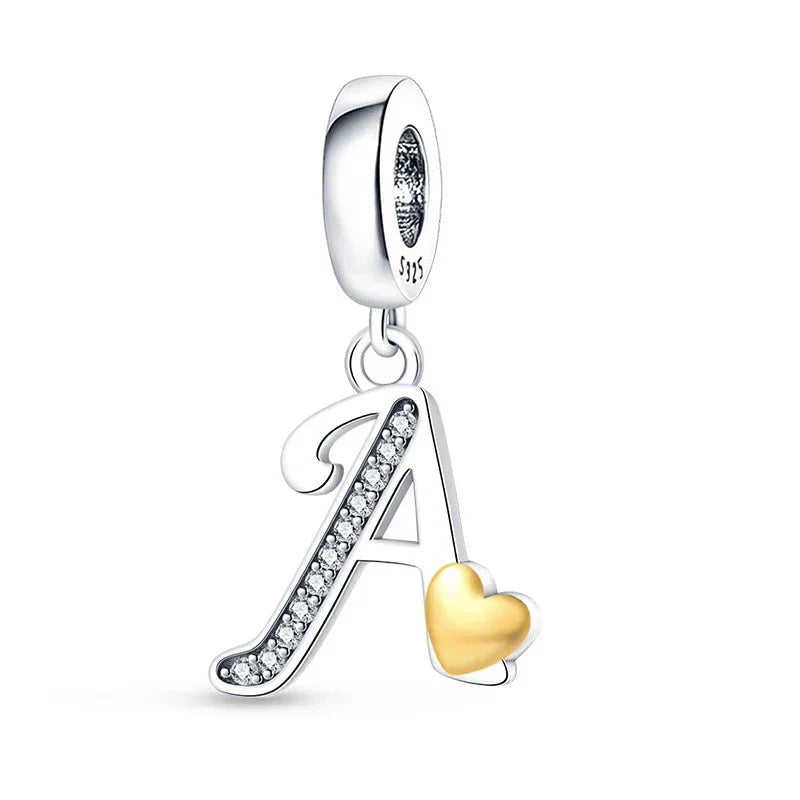 Heart Letters Charm Gold