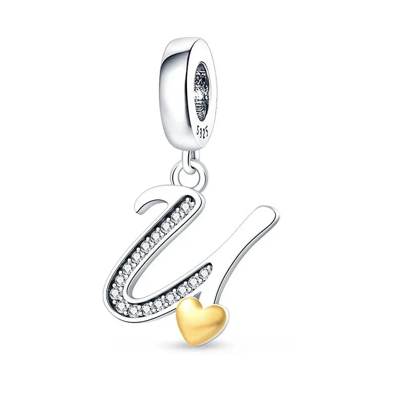 Heart Letters Charm Gold