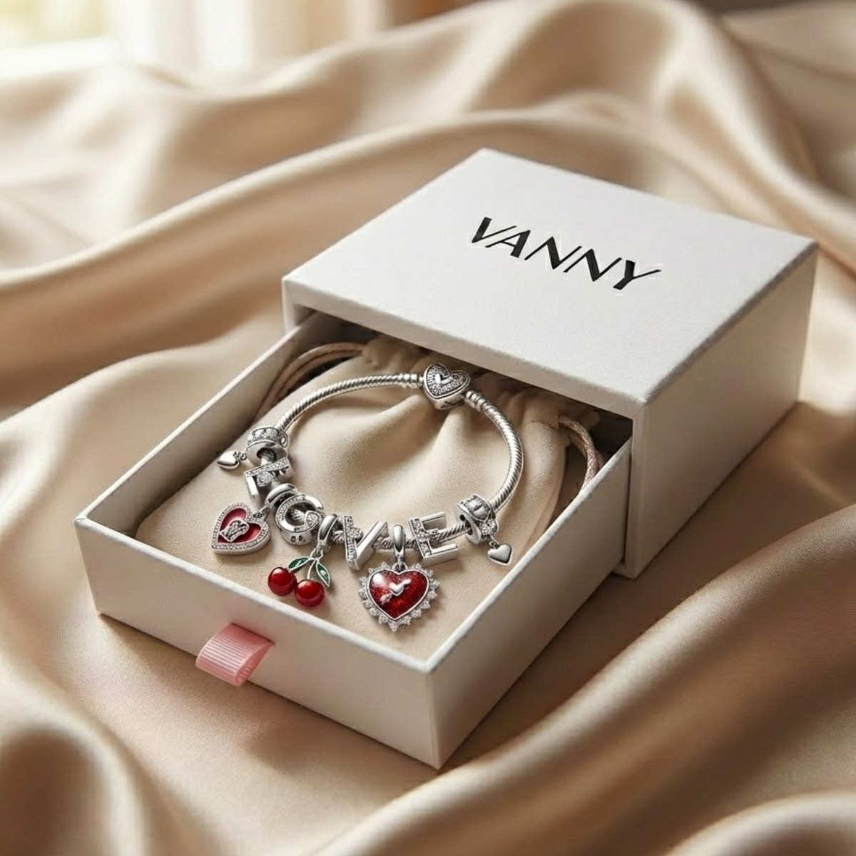 Valentine's Day Bracelet + 9 Free Charms