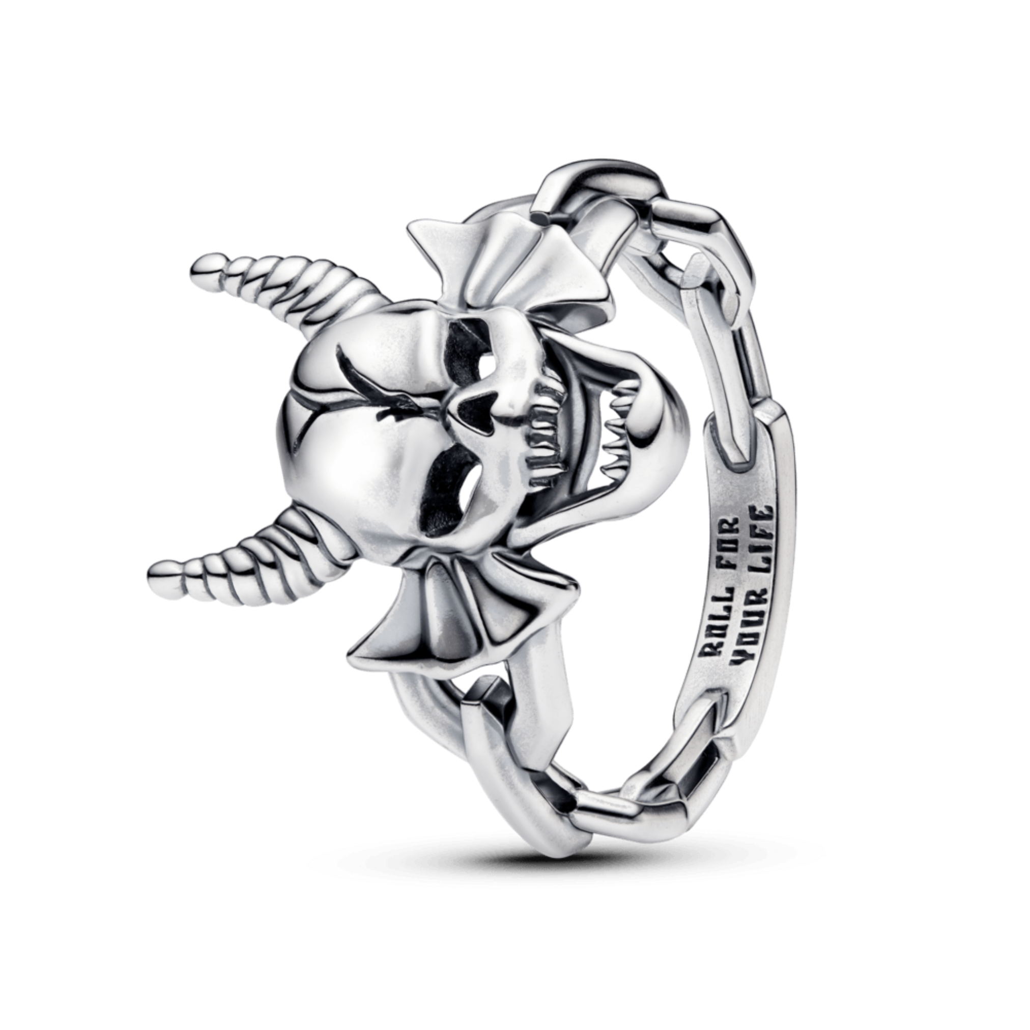 Stranger Things Silver Ring - D&D Skull