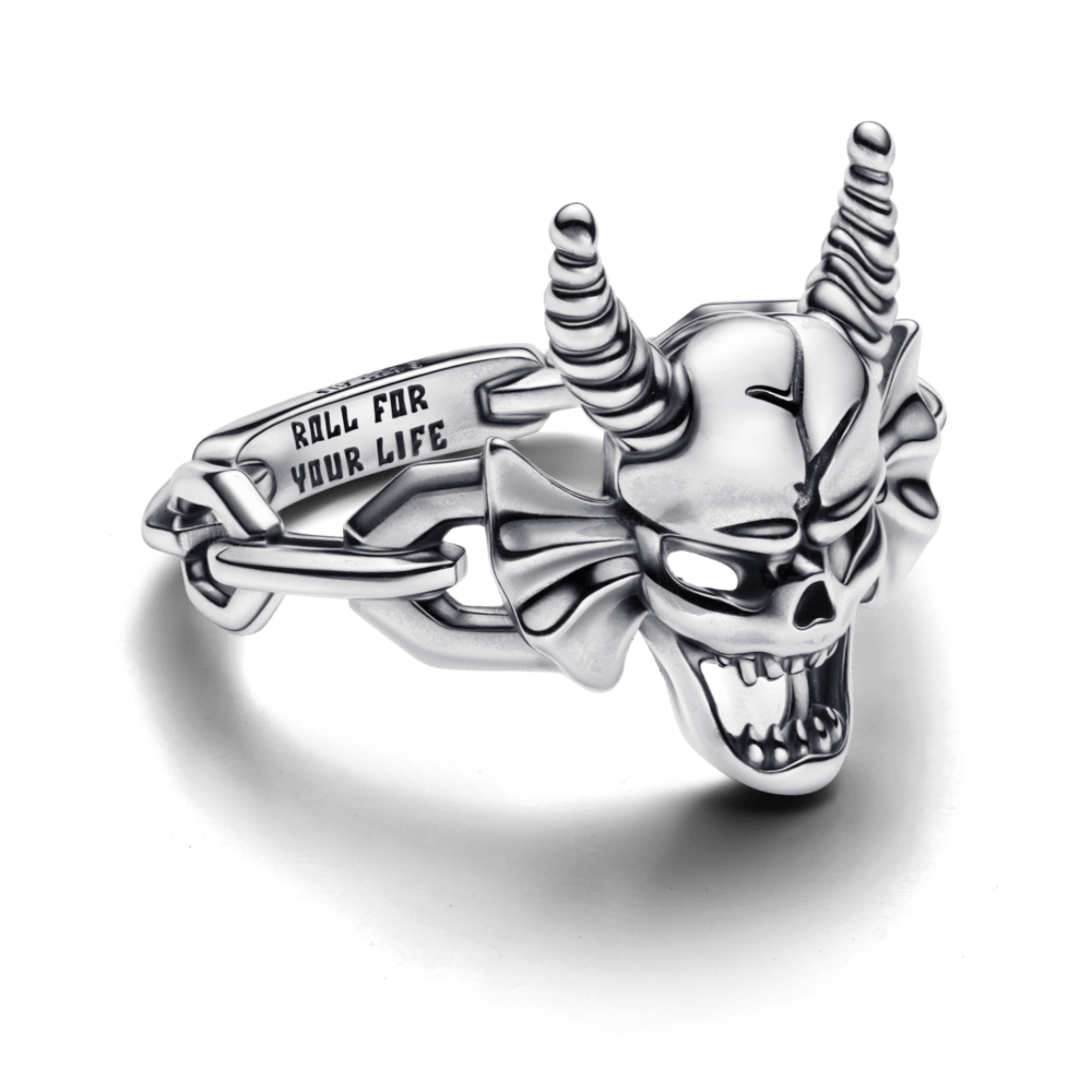 Stranger Things Silver Ring - D&D Skull