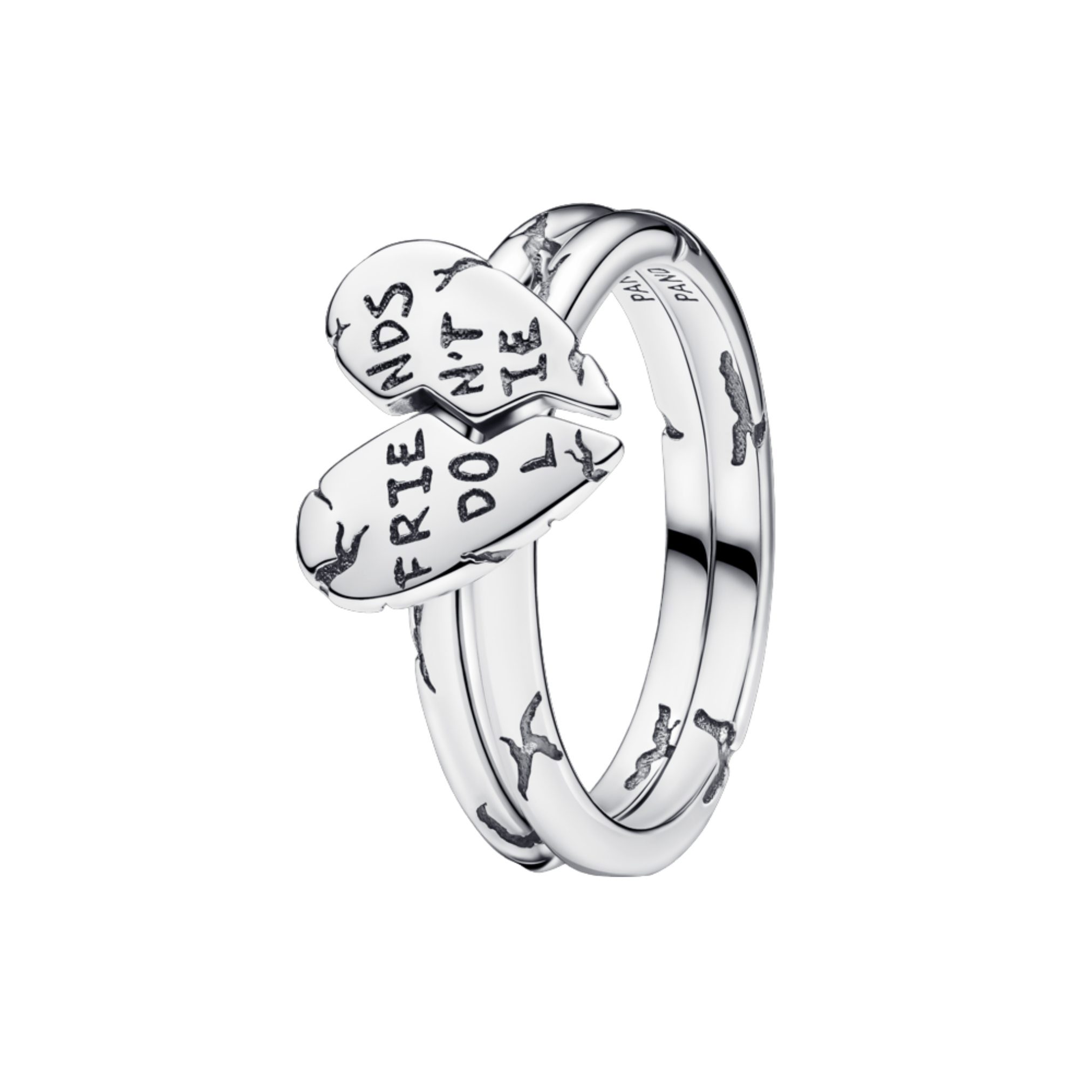 Stranger Things Silver Ring - Friends Don't Lie Heart