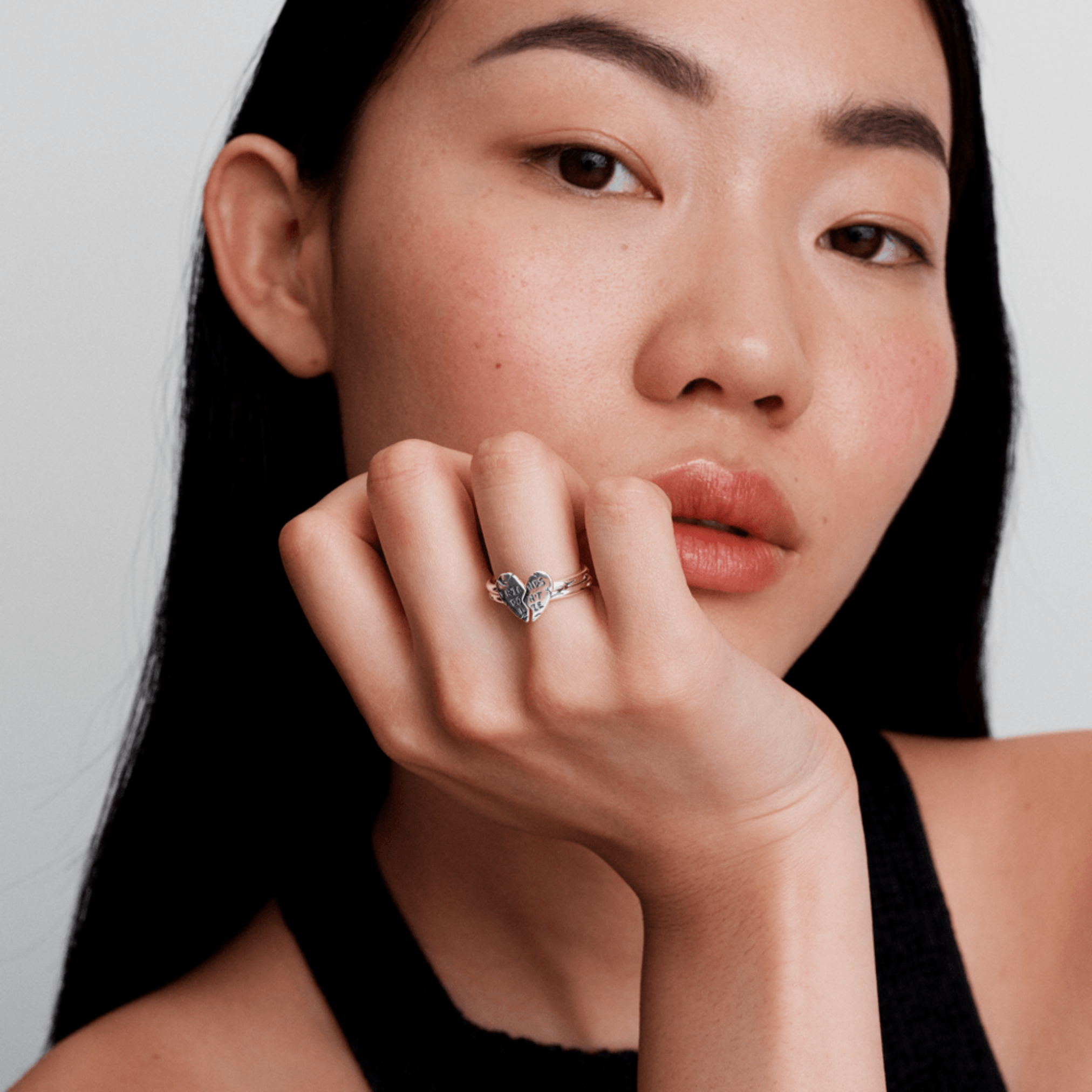 Stranger Things Silver Ring - Friends Don't Lie Heart