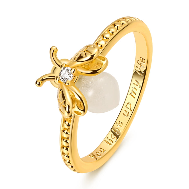 Golden Glow-in-the-dark Firefly Ring