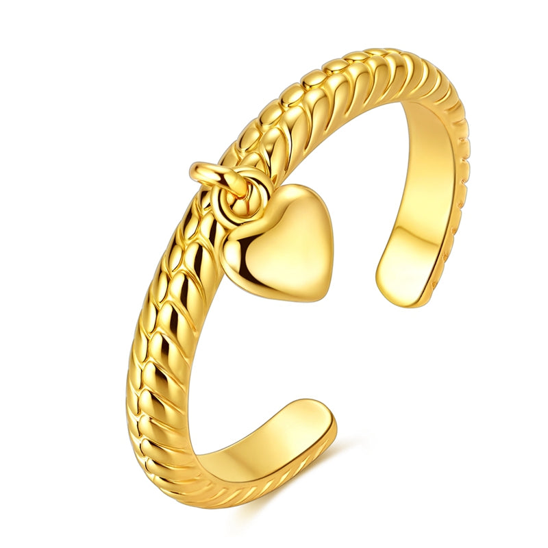 Heart Snake Bone Pattern Ring