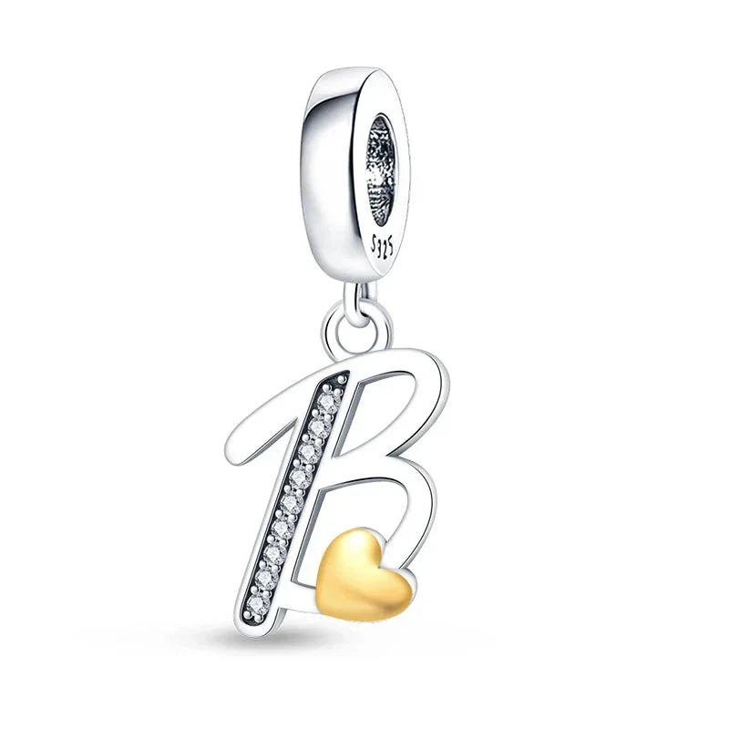 Heart Letters Charm Gold