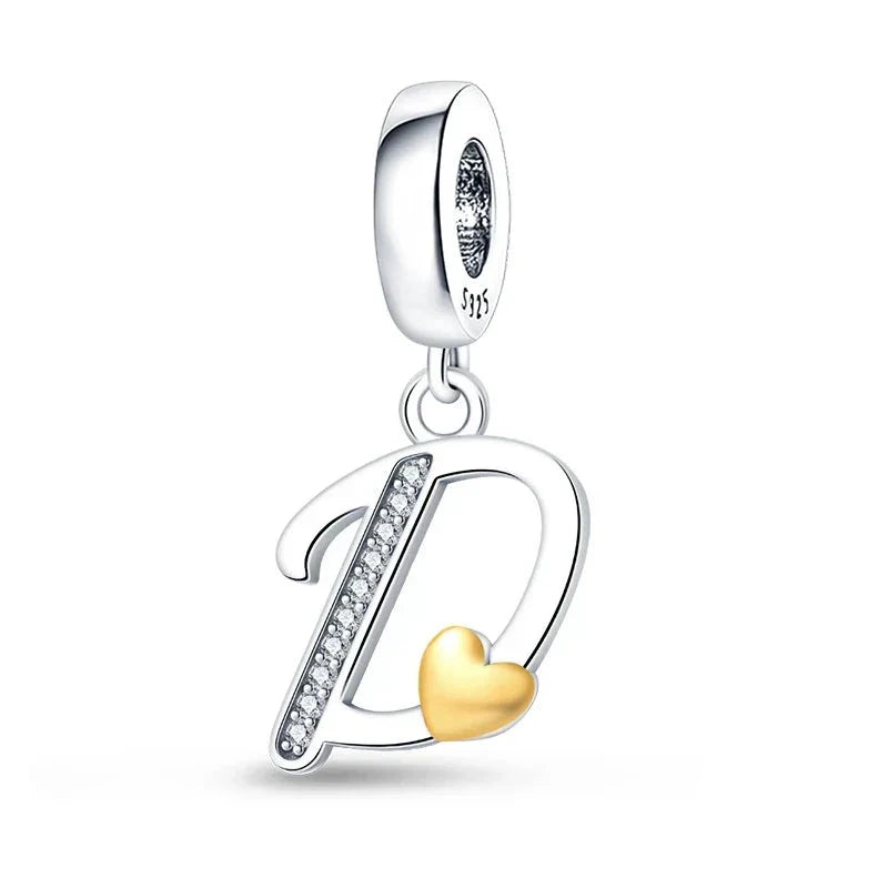 Heart Letters Charm Gold