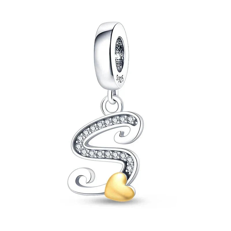 Heart Letters Charm Gold