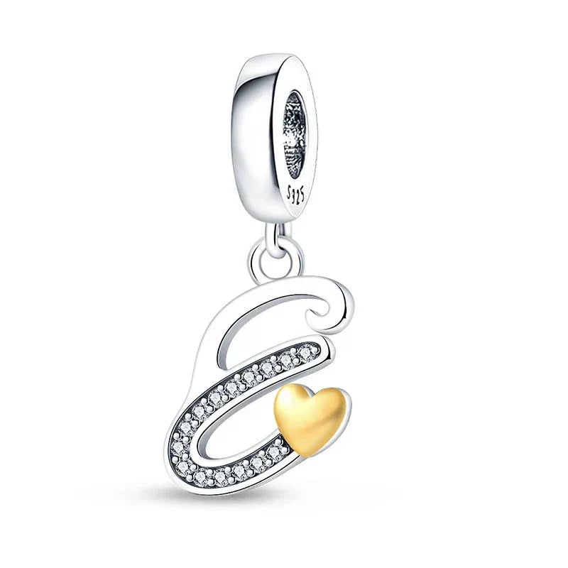 Heart Letters Charm Gold
