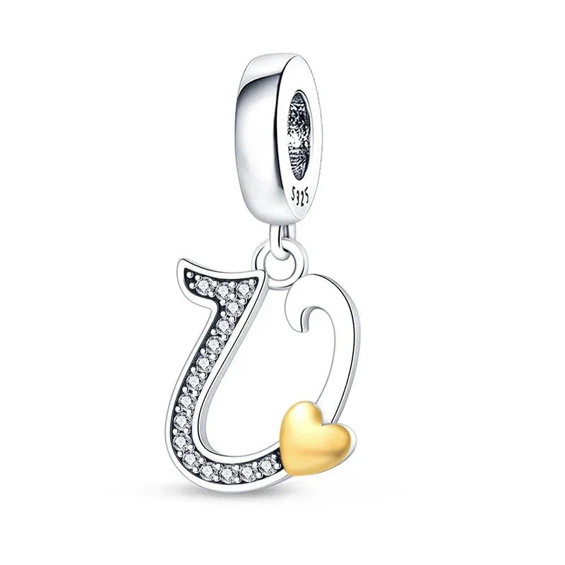 Heart Letters Charm Gold