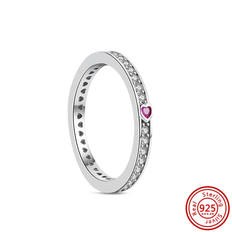 Heart Trail Sterling Ring