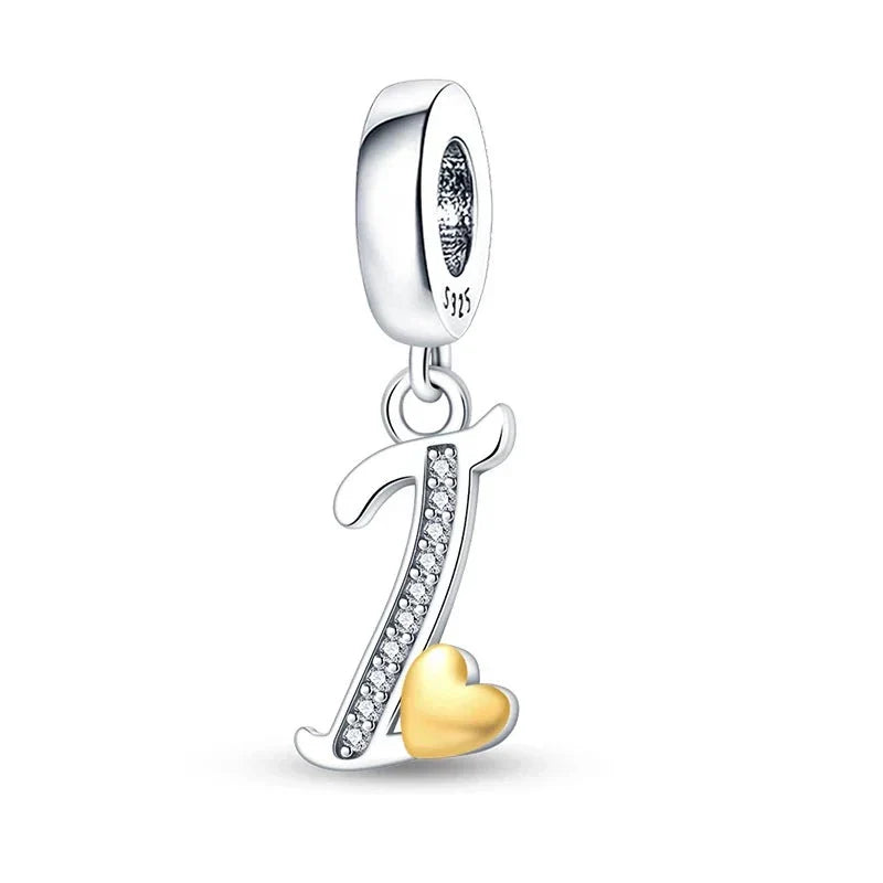 Heart Letters Charm Gold