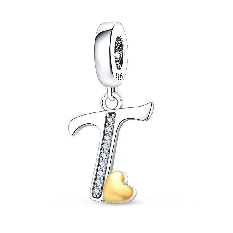 Heart Letters Charm Gold