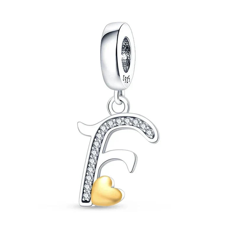 Heart Letters Charm Gold