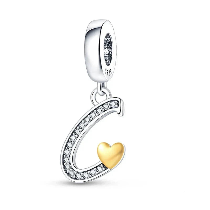 Heart Letters Charm Gold