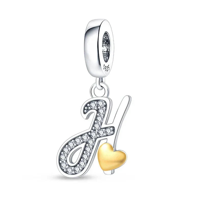 Heart Letters Charm Gold