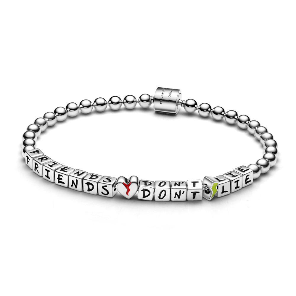 Stranger Things Friends Don't Lie Silver Bracelet
