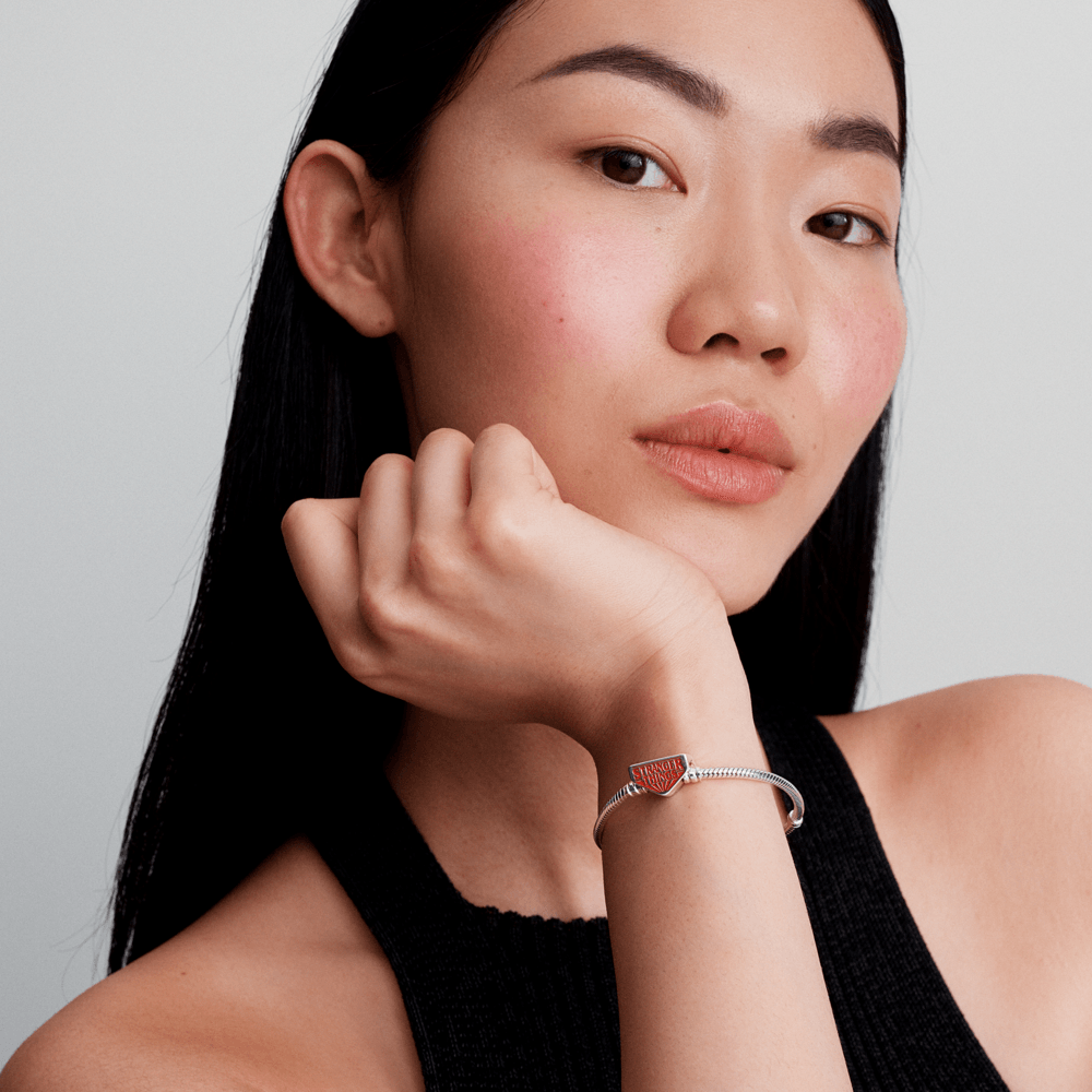 Silver Bracelet in Weave with Stranger Things Clasp